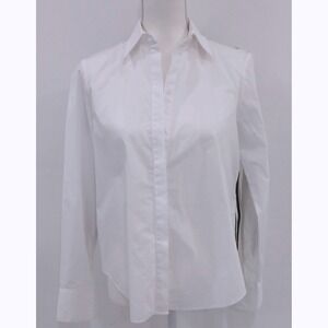 7 For All Mankind Womens XS White Button Down Shirt Striped Tie Back Blouse